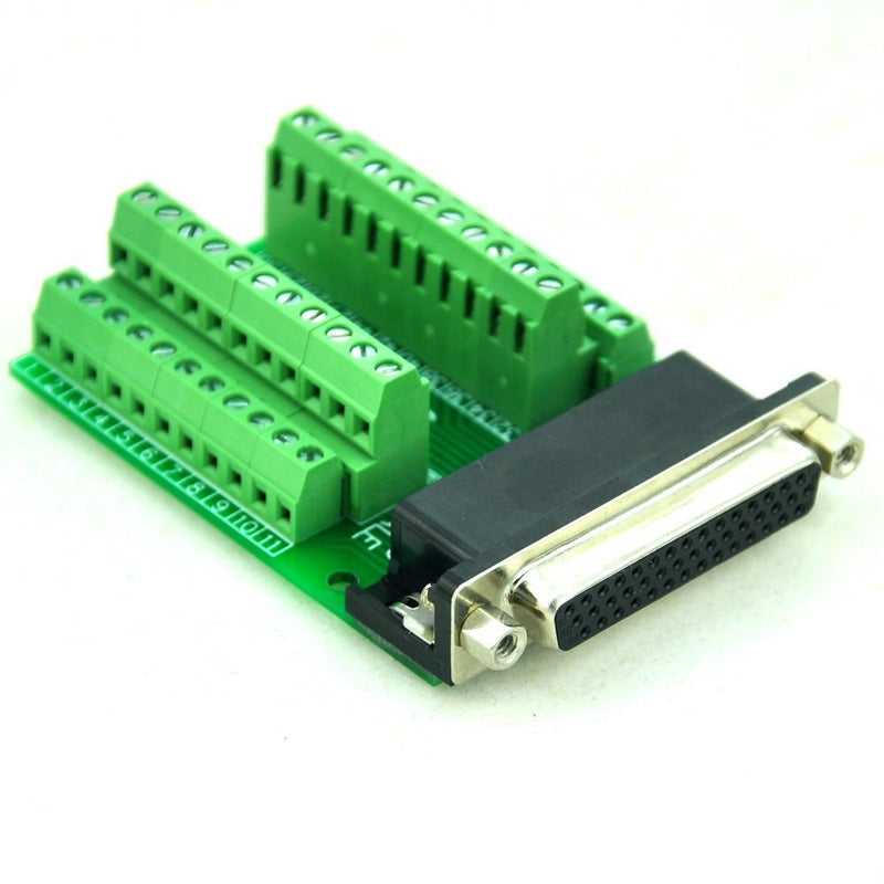 [Australia - AusPower] - Electronics-Salon Slim Right Angle D'SUB DB44HD Female Header Breakout Board Module, Terminal Block DSUB Connector. 