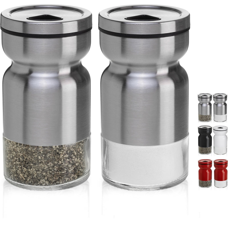 [Australia - AusPower] - CHEFVANTAGE Salt and Pepper Shakers Set with Adjustable Pour Holes - Stainless Steel 