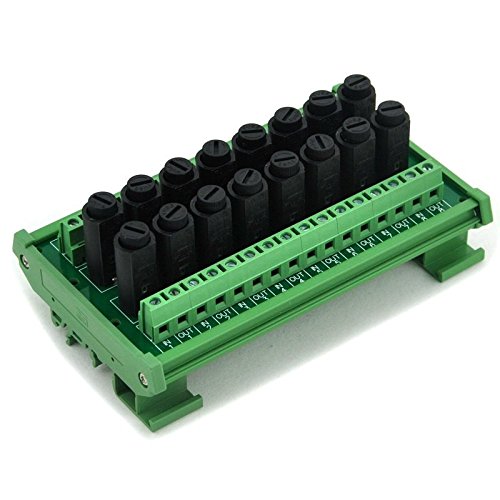 [Australia - AusPower] - Electronics-Salon 16 Channel Fuse Interface Module, Din Rail Mount, for 5x20mm Tube Fuse. 