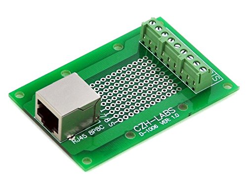 [Australia - AusPower] - Electronics-Salon RJ45 8P8C Right Angle Shielded Jack Breakout Board, Terminal Block Connector. 