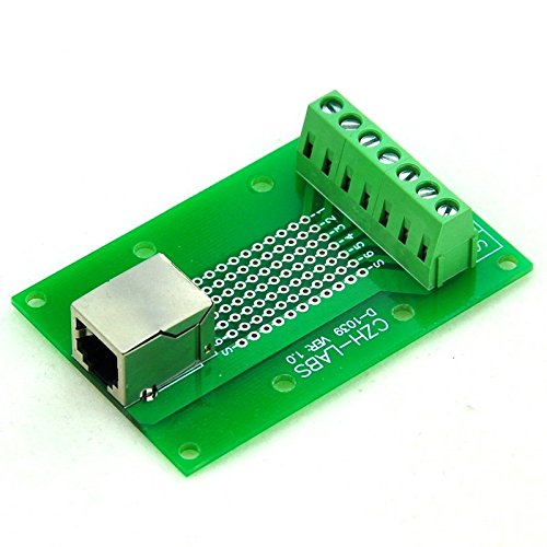 [Australia - AusPower] - Electronics-Salon RJ11/RJ12 6P6C Right Angle Jack Breakout Board, Terminal Block Connector. 