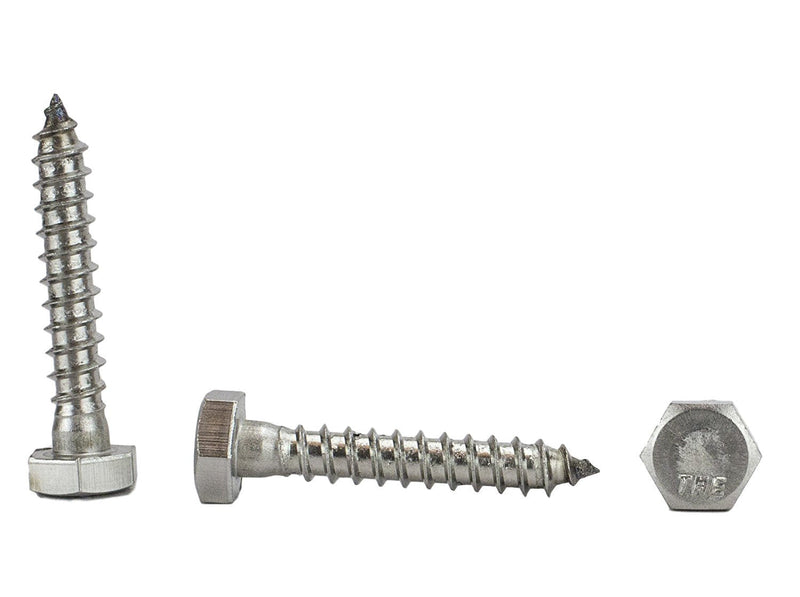 [Australia - AusPower] - Stainless 1/4 x 1-1/2" Hex Lag Screw (1" to 5" Lengths Available in Listing), 18-8 Stainless Steel, 50 Pieces (1/4 x 1-1/2") 1/4 x 1-1/2" 