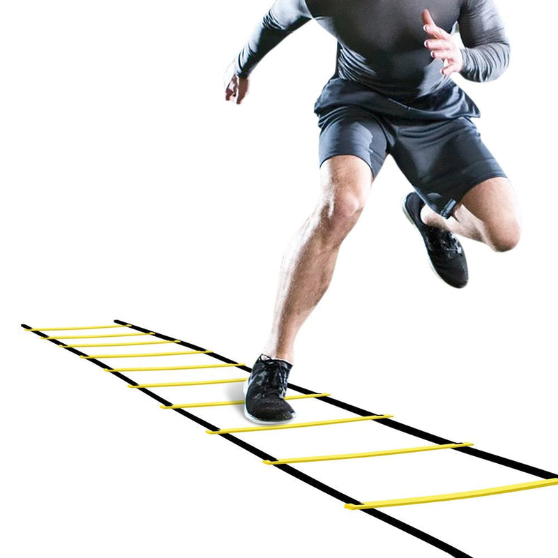 [Australia - AusPower] - GHB Pro Agility Ladder Agility Training Ladder Speed 12 Rung 20ft with Carrying Bag Yellow 