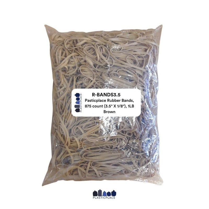 [Australia - AusPower] - Plasticplace Rubber Bands, Size #33, Approx. 875 (3.5" X 1/8"), 1 Lb, 16 Oz, Brown, (AX-AY-ABHI-118548) 1 Pound 