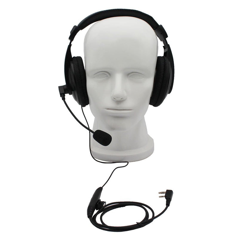 [Australia - AusPower] - Two Way Radio Overhead Headsets Headphones with Boom Mic is Compatible with 2 Pin Kenwood Baofeng UV-5R Puxing Quansheng Wouxun HYT Nexedge Puxing 