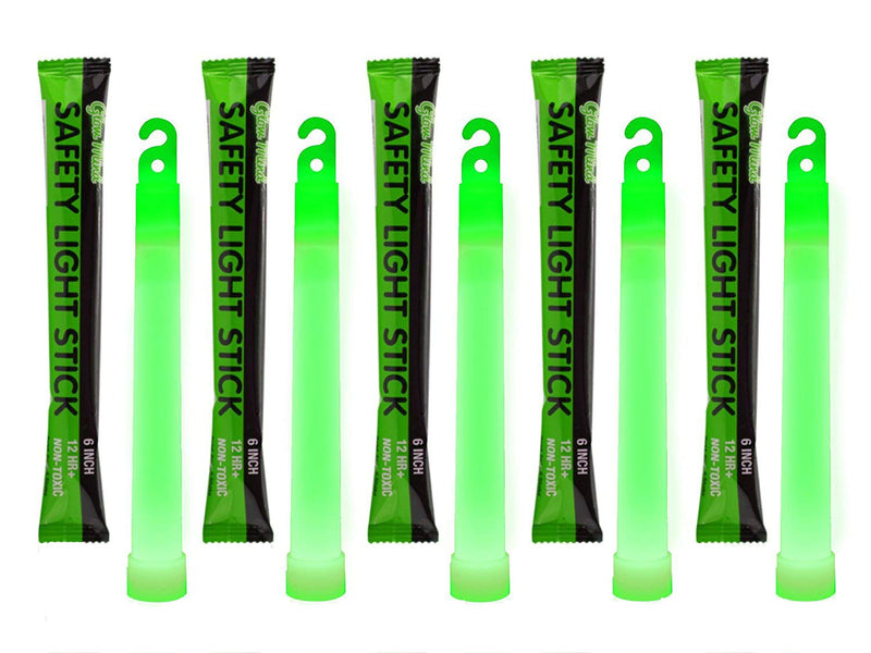 [Australia - AusPower] - Glow Mind 12 Ultra Bright Glow Sticks - Emergency Light Sticks for Camping Accessories, Parties, Hurricane Supplies, Earthquake, Survival Kit and More - Lasts Over 12 Hours (Green) Green 12 Pack 
