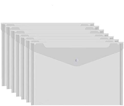 [Australia - AusPower] - Bird Fiy 12PCS Clear Folder PVC Envelope with Snap Button Translucent Letter /A4 Size - 13''x9.4'' 