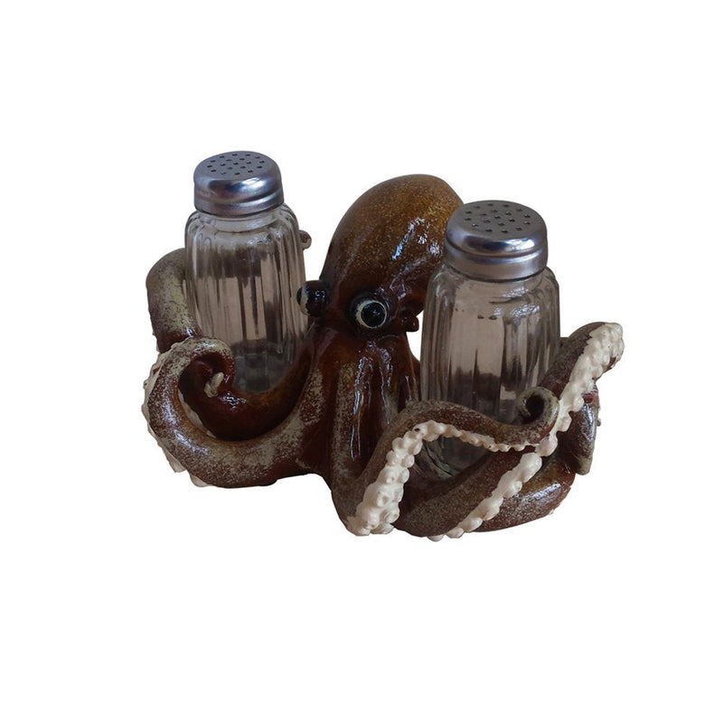 [Australia - AusPower] - Comfy Hour Western Retro Collection 3" Octopus Salt and Pepper Bottle Holder, Polyresin Brown 