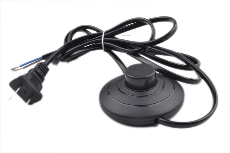 [Australia - AusPower] - Foot Pedal Push Switch Inline Lamp Light On-off Control Footswitch with Wire Plug (Black) 