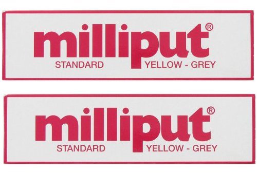[Australia - AusPower] - 2 x Milliput Standard 2-Part Self Hardening Putty, Yellow/Grey 