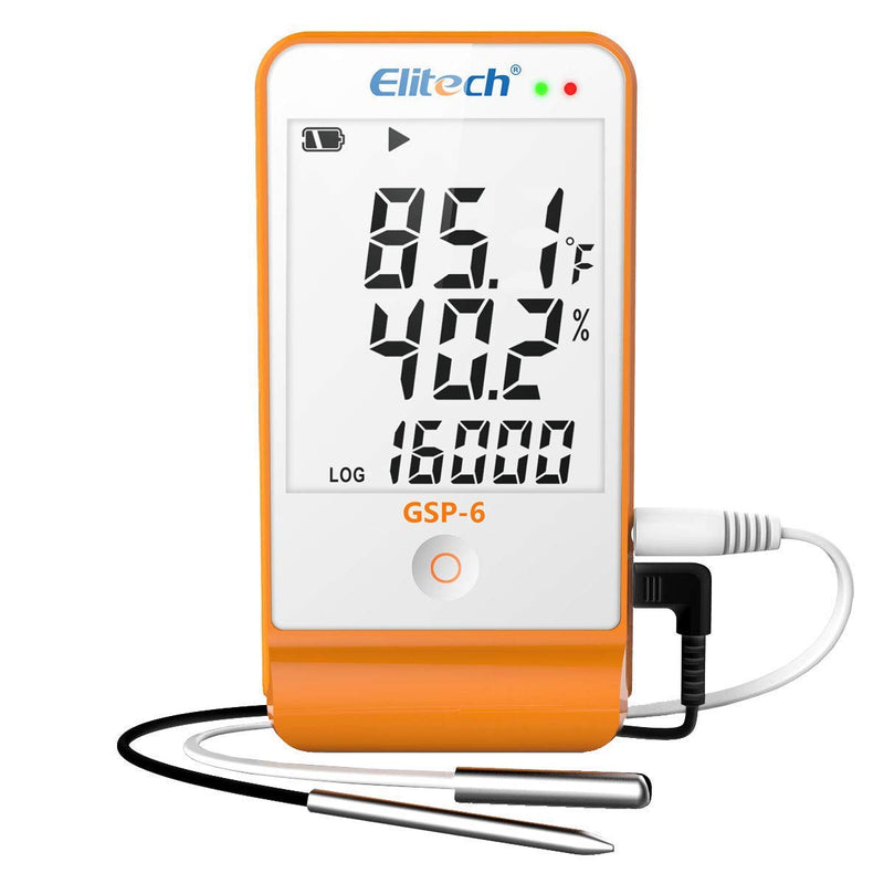 [Australia - AusPower] - Elitech GSP-6 Thermometer Digital Data Logger Temperature Humidity Alarm GSP-6-1PACK 