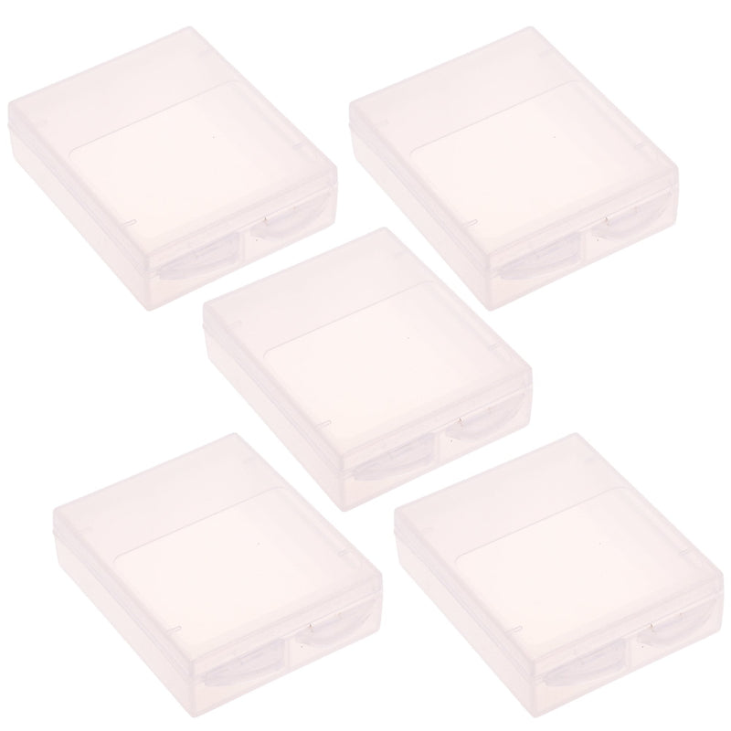 [Australia - AusPower] - COSMOS Pack of 5 Clear Color Plastic Protective Storage Case Boxes Holder Compatible with Gopro Hero Battery, AHDBT-401 