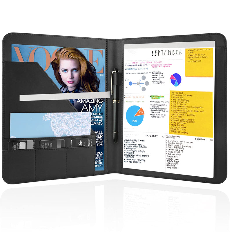 [Australia - AusPower] - Jancosta 1 Pack Business Padfolio Portfolio with Letter Size Writing Notepads (New Black 1 Pack) New Black 1 Pack 