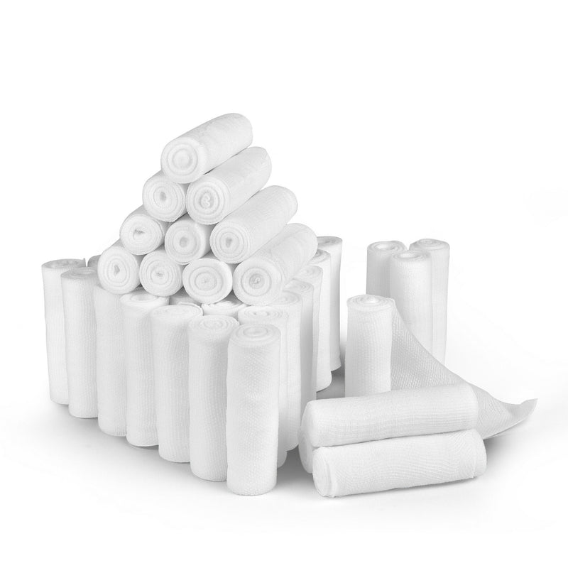 [Australia - AusPower] - D&H Medical Pack of 24 Gauze Bandage Roll 4 Inches x 4 Yards - Medical Gauze Wrap for Wounds Care - Easy to Use Cotton Sterile Gauze Rolls for Hand Wrap Dressing Ankles & Knees 