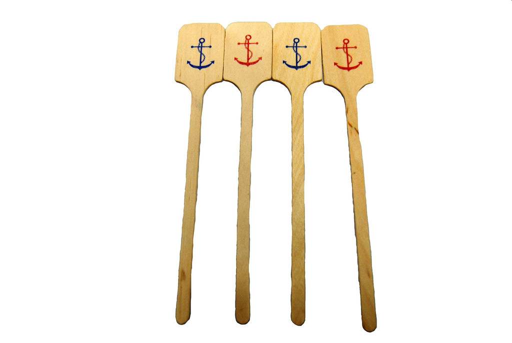 [Australia - AusPower] - Perfect Stix Cocktail Stirrers Anchors with Anchor Themed Print, 2 Colors (Pack of 50) 