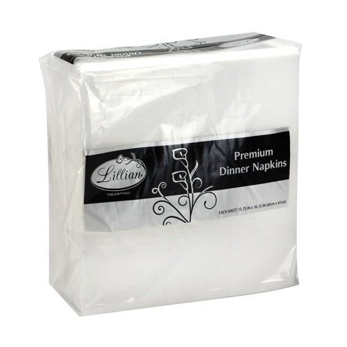 [Australia - AusPower] - Lillian Tablesettings Premium White Napkins, Large Dinner Napkin, 3 Ply Paper White, 75 count 