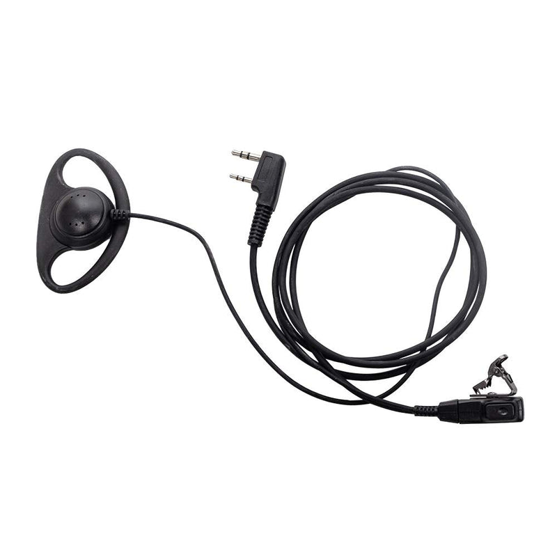 [Australia - AusPower] - Caroo D Shape Earpiece Headset with Mic PTT Compatible with Baofeng UV-5R BF-888S BF-F8HP BF-F9 UV-82 UV-82HP UV-82C Kenwood TK-2107 TK-3107 Walkie Talkies Two Way Radio 2 pin 