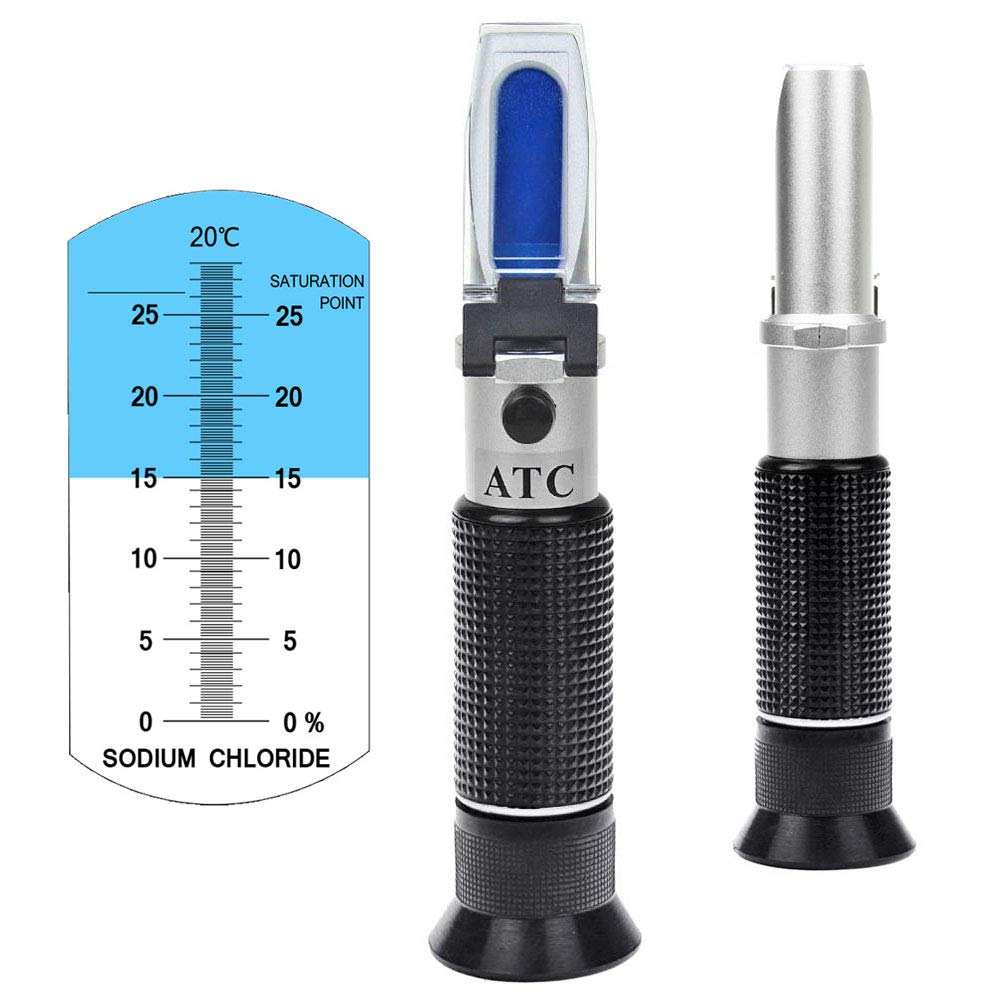 [Australia - AusPower] - Salinity Refractometer 0~28% Scale Range, Measuring Sodium Chloride Content in Brine, Seawater and Industry. Salinometer for Food with Automatic Temperature Compensation (ATC) 