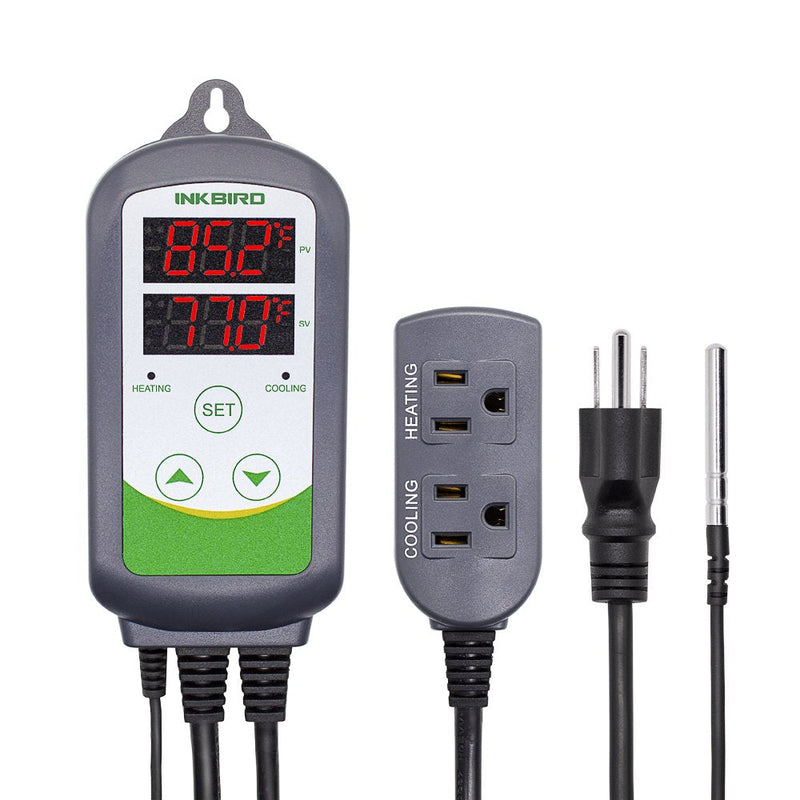 [Australia - AusPower] - Inkbird ITC-308 Digital Temperature Controller 2-Stage Outlet Thermostat Heating and Cooling Mode Carboy Homebrew Fermenter Greenhouse Terrarium 110V 10A 1100W 