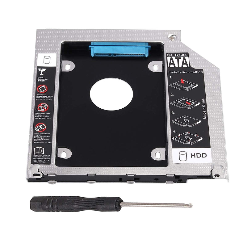 [Australia - AusPower] - eSynic Hard Drive Caddy Tray 2.5" 2nd HDD SDD Kit 9.5mm SATA HDD SSD Adapter Optical Bay Drive Slot for Pro Unibody 13 15 17 SuperDrive DVD Drive Replacement Only 