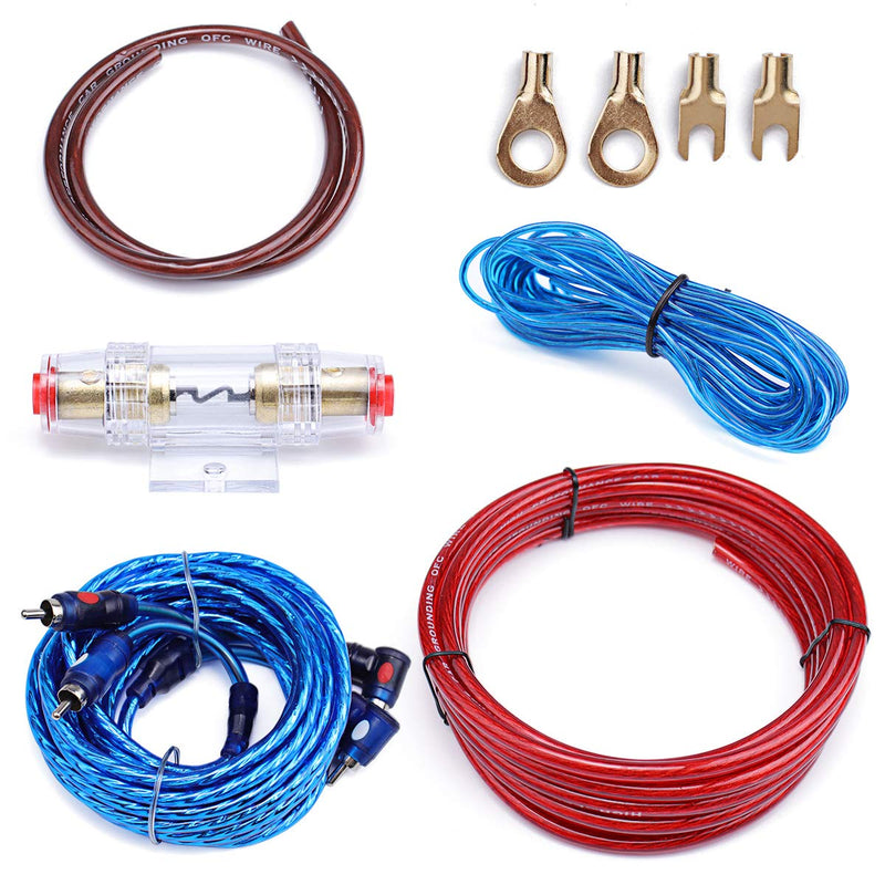[Australia - AusPower] - Muzata 10 Gauge Amplifier Installation Kit with RCA Interconnect and Speaker Wire, Car Audio Subwoofer Wire, AMP Wiring, Auto Audio Cables 