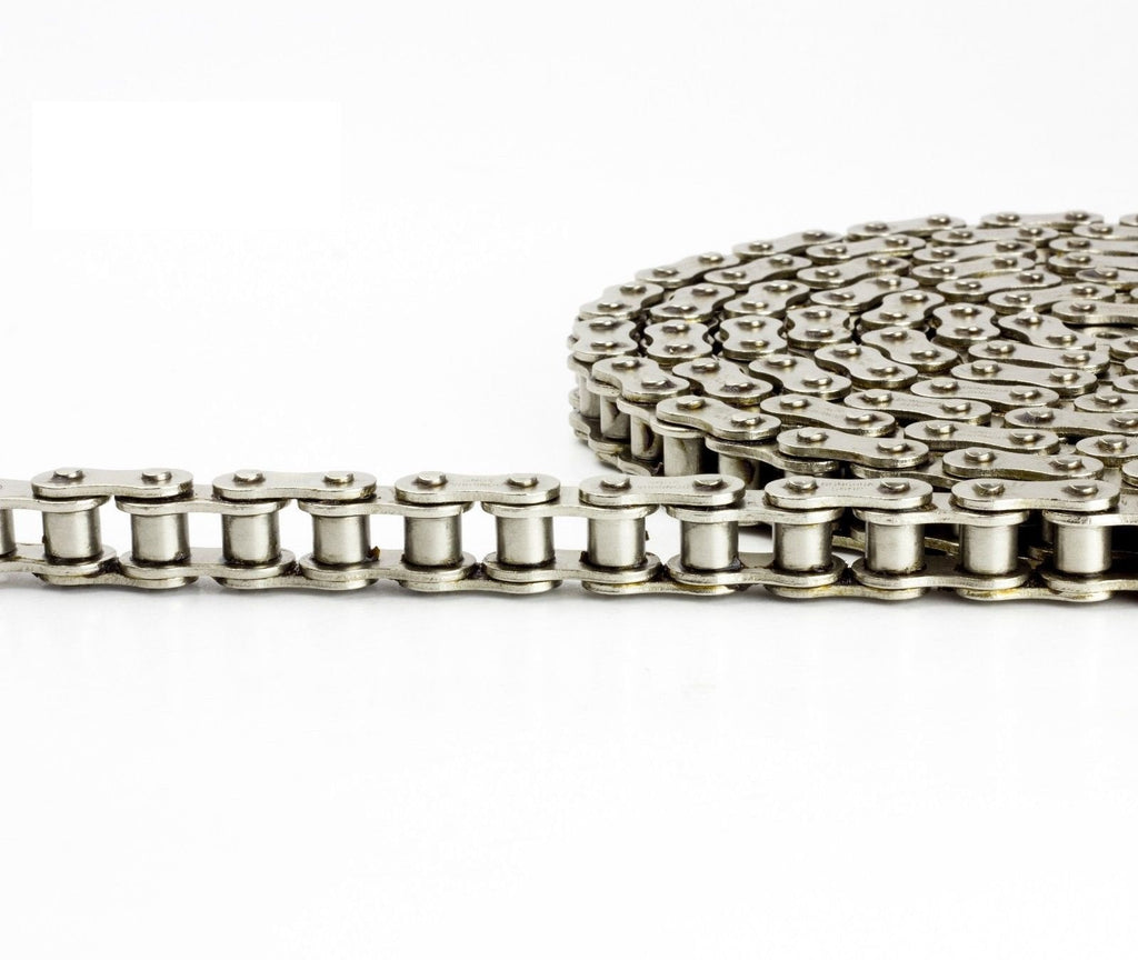 [Australia - AusPower] - Jeremywell 41NP Nickel Plated Roller Chain 4 Feet with 1 Connecting Link, Heat Treated, Corrosion Resistant, Eliminates Stress Cracking, unwanted wear, and Easy Corrosion 