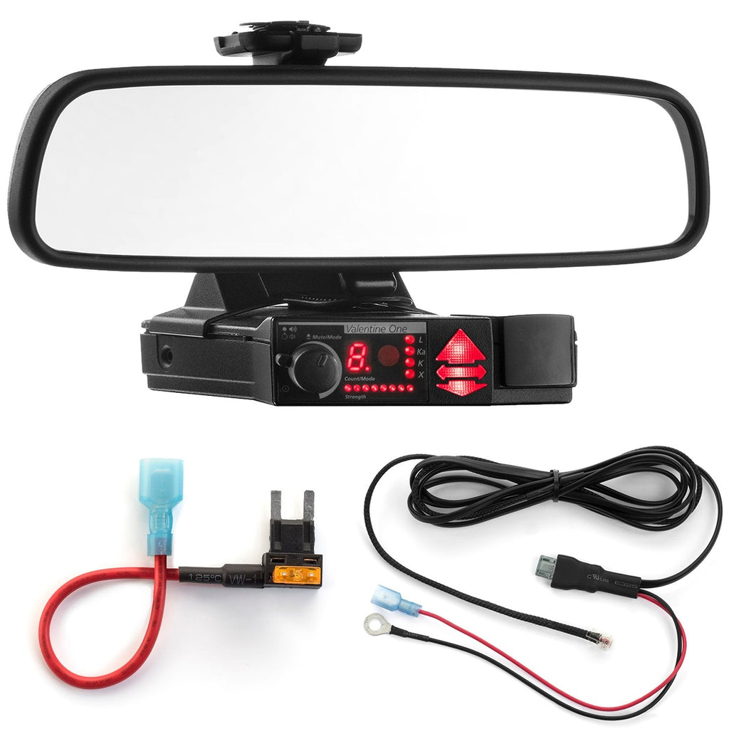 [Australia - AusPower] - Radar Mount Mirror Mount Bracket + Direct Wire Power Cord + Mini Fuse Tap for Valentine V1 (3001404) 