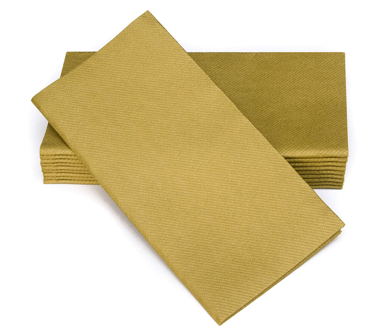 [Australia - AusPower] - Simulinen Colored Disposable Dinner Napkins – Decorative, Linen-Feel, Elegant & Cloth-Like – Gold - Absorbent & Durable - Weddings, Parties and Holidays! – Perfect Size: 16"x16" Box of 50 