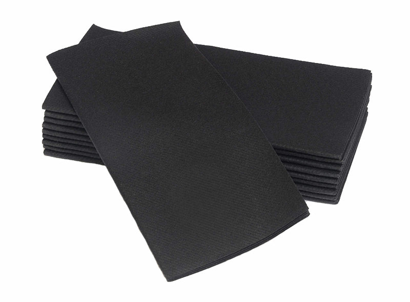 [Australia - AusPower] - Simulinen Colored Disposable Dinner Napkins – Decorative, Linen-Feel, Elegant & Cloth-Like – Black - Absorbent & Durable - Weddings, Parties and Holidays! – Perfect Size: 16"x16" Box of 50 