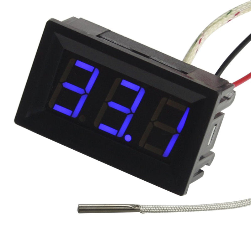 [Australia - AusPower] - UCTRONICS -30-800 Degree Centigrade Digital Temperature Meter Blue LED Display K-Type Thermocouple Temp Sensor 2-Wires Reverse Polarity Protection with Black Case 