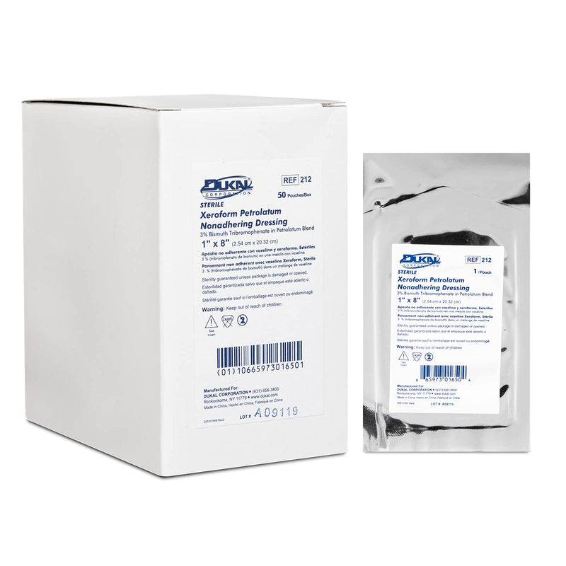 [Australia - AusPower] - Dukal Xeroform Petrolatum Gauze, Sterile, 1" W x 8" L (Box of 50), 212 