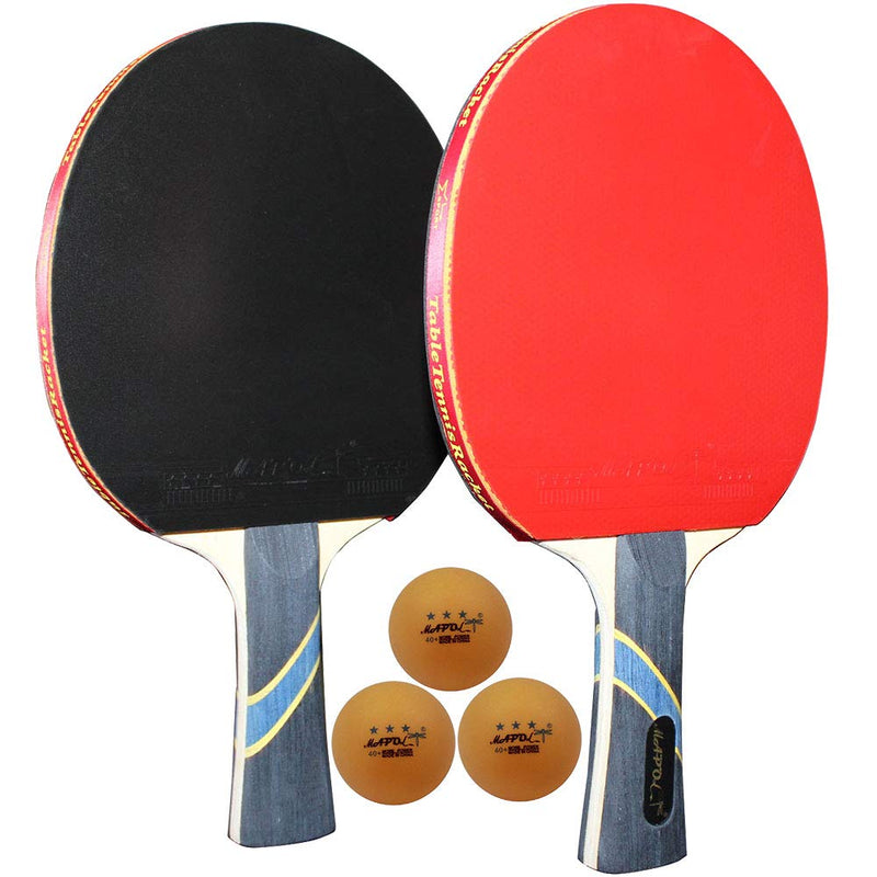 [Australia - AusPower] - MAPOL 2 Pack of 4 Star Professional Ping Pong Paddle Advanced Training Table Tennis Racket with Carry Case 