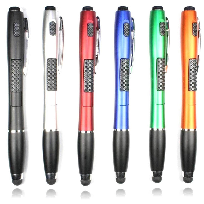 [Australia - AusPower] - Stylus Pen [6 Pcs], 3-in-1 Multi-Function Touch Screen Pen (Stylus + Ballpoint Pen + LED Flashlight) for Smartphones Tablets iPad iPhone Samsung etc 