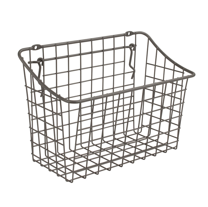 [Australia - AusPower] - Spectrum Diversified 10" x 5" x 7" Pegboard & Wall Mount Large Wire Basket for Slatwall & Pegboard, Home & Garage Storage, Versatile Wall Organizer for Tools & Craft Supplies, Industrial Gray Basket 10" 