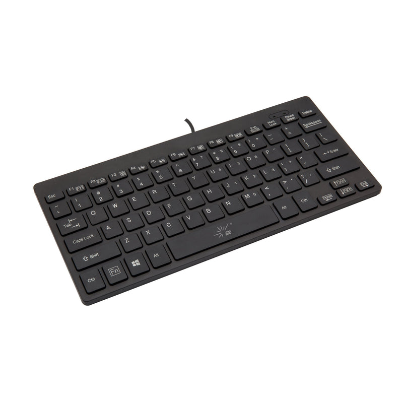 [Australia - AusPower] - SR Mini Keyboard Wired Thin Light 78 Keys USB Multimedia Small for Pc Computer Laptop 