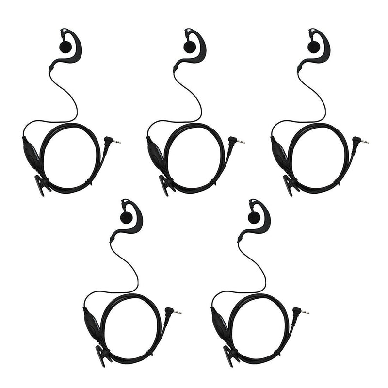 [Australia - AusPower] - GoodQbuy Two Way Radio G Shape Clip-Ear Headset Earpiece with PTT is Compatible with Motorola MH230R MS350R MT350R (Pack of 5) 