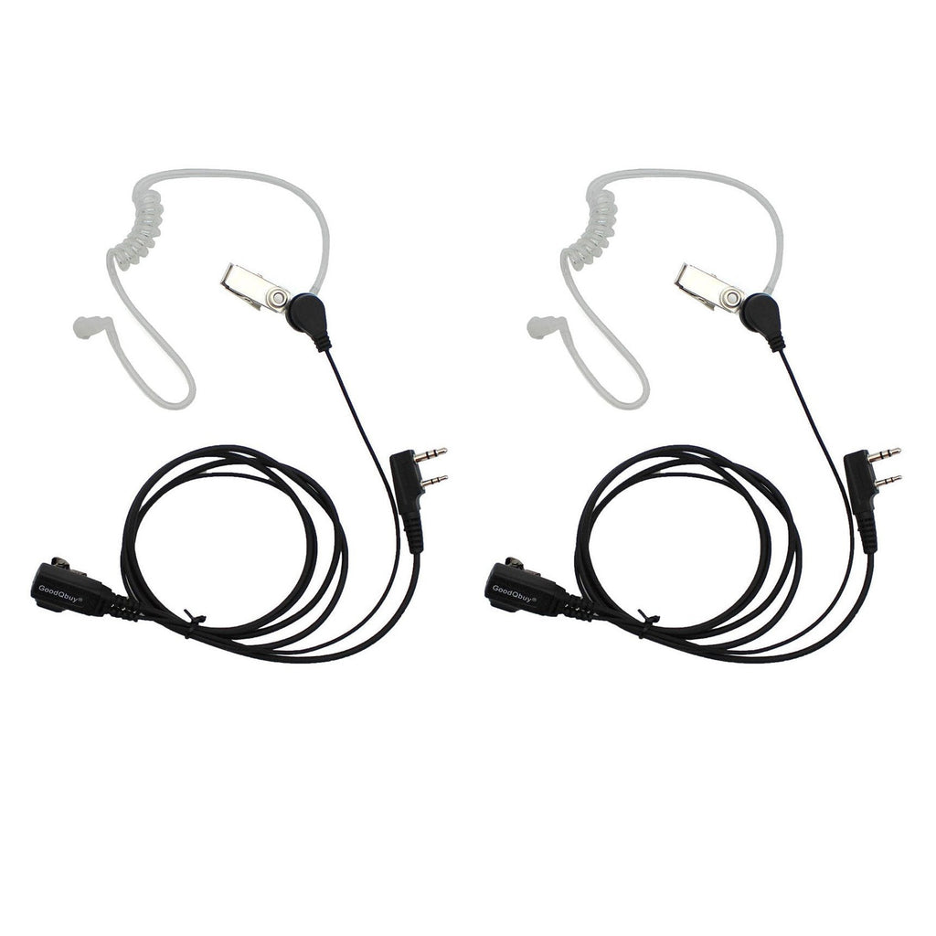 [Australia - AusPower] - GoodQbuy 2 Pin PTT Mic Covert Acoustic Tube Earpiece Headset is Compatible with Kenwood PUXING Baofeng UV5R 666s 888S Retevis H-777 2 Way Radio Walkie Talkies (Pack of 2) 