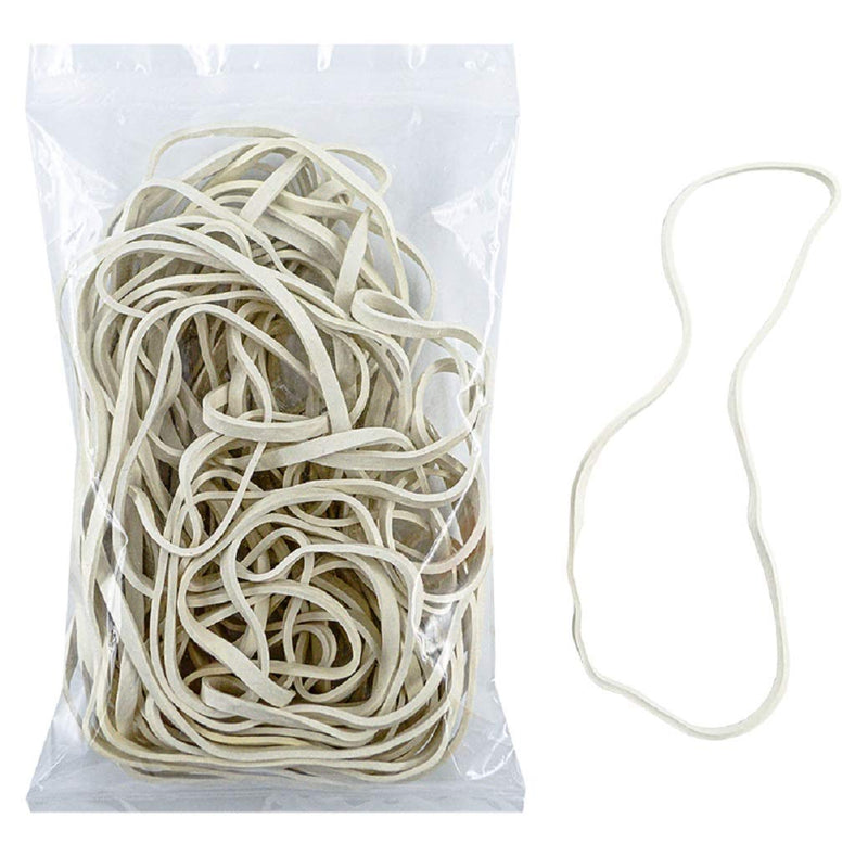 [Australia - AusPower] - Extra Large 8 Inch Big Postal Rubber Band - White Color Heavy Duty Elastic Biodegradable Natural Rubber Bands Pack of 30 Pcs 