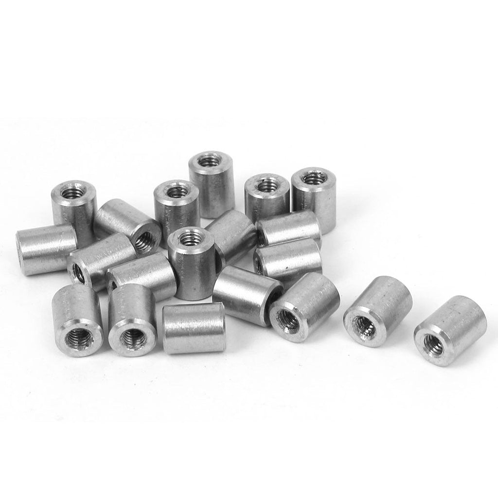 [Australia - AusPower] - uxcell a16050300ux0566 M4x10mmx8mm Threaded Rod Tube Adapter Round Coupling Connector Nuts 20pcs 
