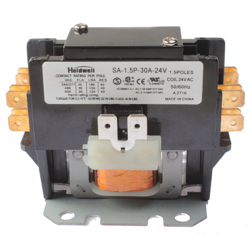 [Australia - AusPower] - Holdwell SA-1.5P-30A-24V 1 Pole Normally Open Double Make with shunt 20 Amp 25 Amp 30 Amp 24V Coil Definite Purpose Air Conditioner Contactor 