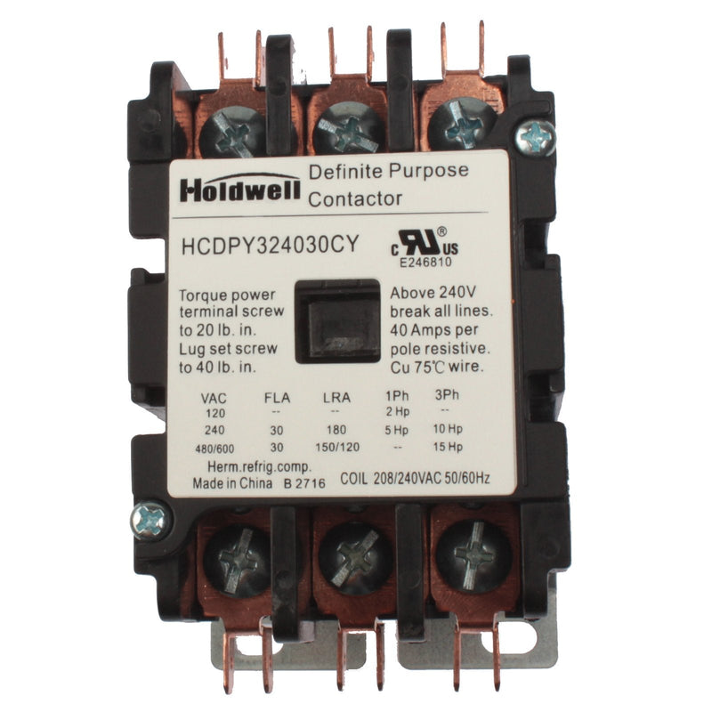 [Australia - AusPower] - Holdwell 42BF35AG 3 Pole 20 Amp 25 Amp 30 Amp 240V Coil Definite Purpose Air Conditioner Contactor 