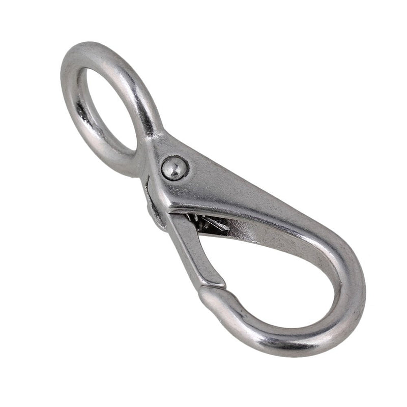 [Australia - AusPower] - BQLZR 304 Stainless Steel 0# Spring Loaded Fixed Round Eye Boat Snap Hook Marine Rigging Accessory 0# 