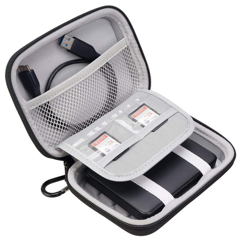 [Australia - AusPower] - Lacdo Hard Drive Carrying Case for Toshiba Canvio Basics / Canvio Advance / Canvio Flex Gaming, Seagate One Touch Portable External Hard Drive 1TB 2TB 3TB 4TB 2.5 inch HDD Shockproof Travel Bag, Black 