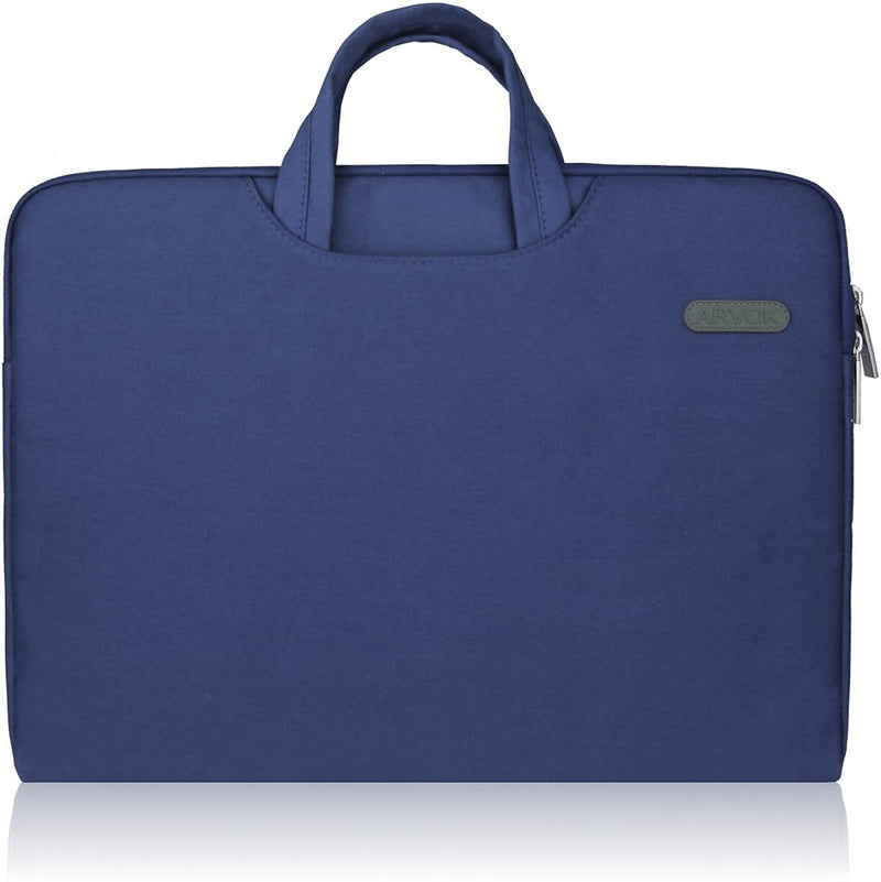 [Australia - AusPower] - Arvok Water-resistant Laptop Sleeve Bag with Handle Briefcase Carrying Bag (15.6 inch, Denim Blue with collapsible handles) 