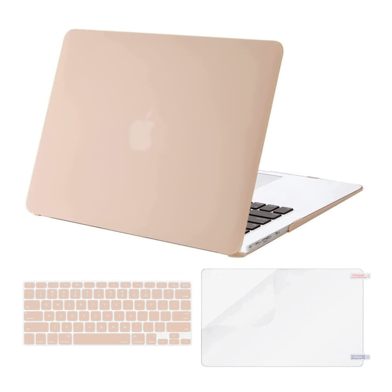 [Australia - AusPower] - MOSISO Compatible with MacBook Air 13 inch Case (Models: A1369 & A1466, Older Version 2010-2017 Release), Protective Plastic Hard Shell Case & Keyboard Cover & Screen Protector, Camel 