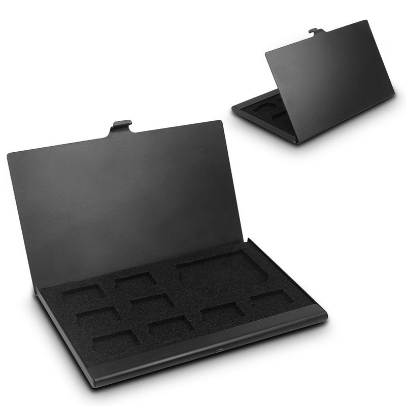 [Australia - AusPower] - SD Memory Card Aluminum Case, SENHAI Micro SD Card Storage Protective Holder, 2 Pack - Black 