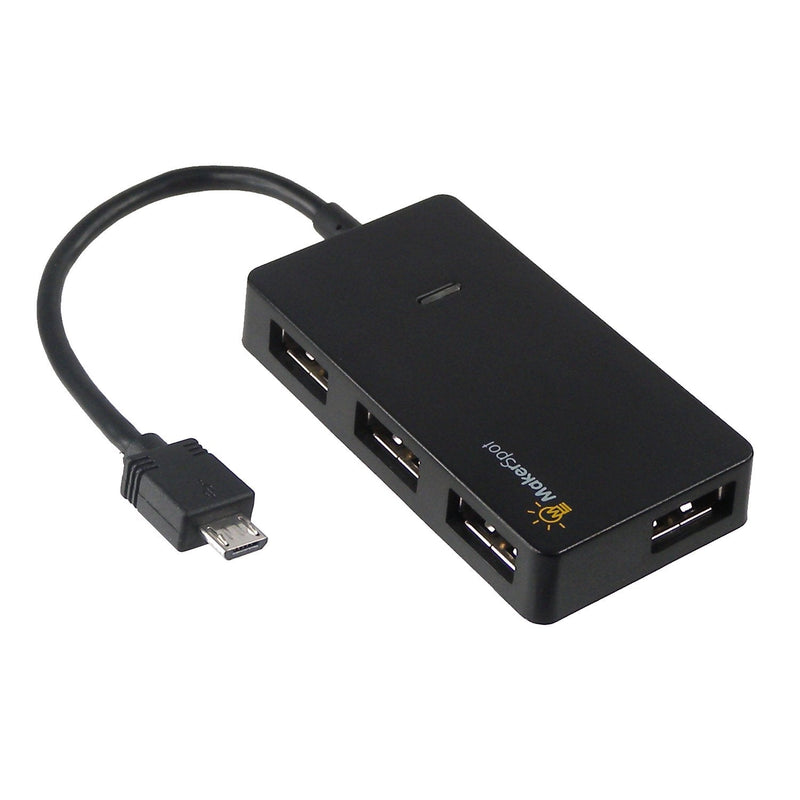 [Australia - AusPower] - MakerSpot Micro USB OTG Hub for Raspberry Pi Zero 4 Port High Speed Sync and Extension Cable Adapter Also Works with Android Tablet Raspbian Jessie Linux 