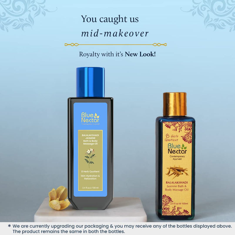 [Australia - AusPower] - Blue Nectar Sensuous Jasmine Body Massage Oil for Relaxing Massage Therapy with Essential Oils 100% Natural Ingredients(8 Herbs,3.4 fl oz) 