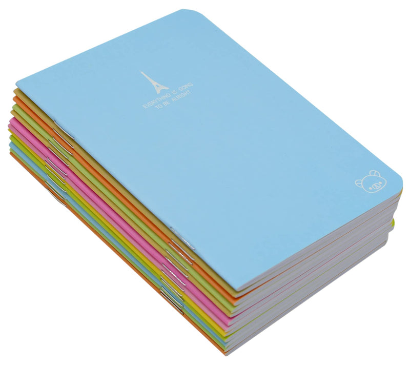 [Australia - AusPower] - 12 Pcs 4.9 Inch x 3.5 Inch Pocket Notebook 24 Sheets (48 Pages) 7mm College Ruled Portable Steno Notebooks Mini Notepads (12) 12 