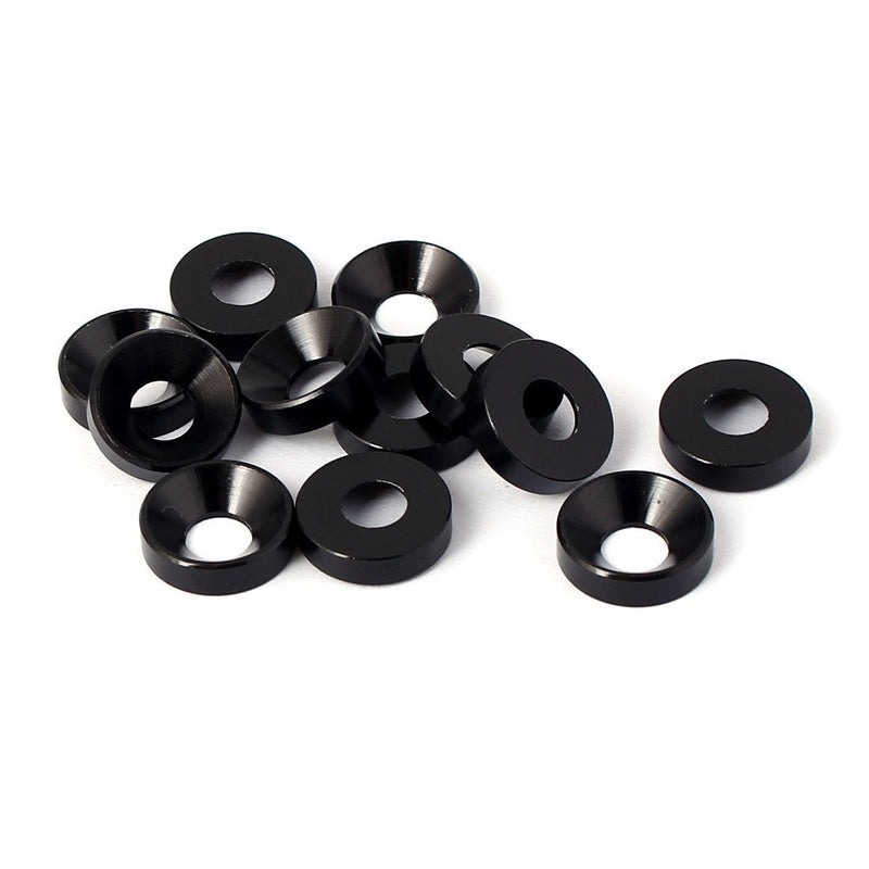 [Australia - AusPower] - uxcell M5 5mm Flat Head Screw Bolt Aluminum Countersunk Washers Black 12 Pcs 